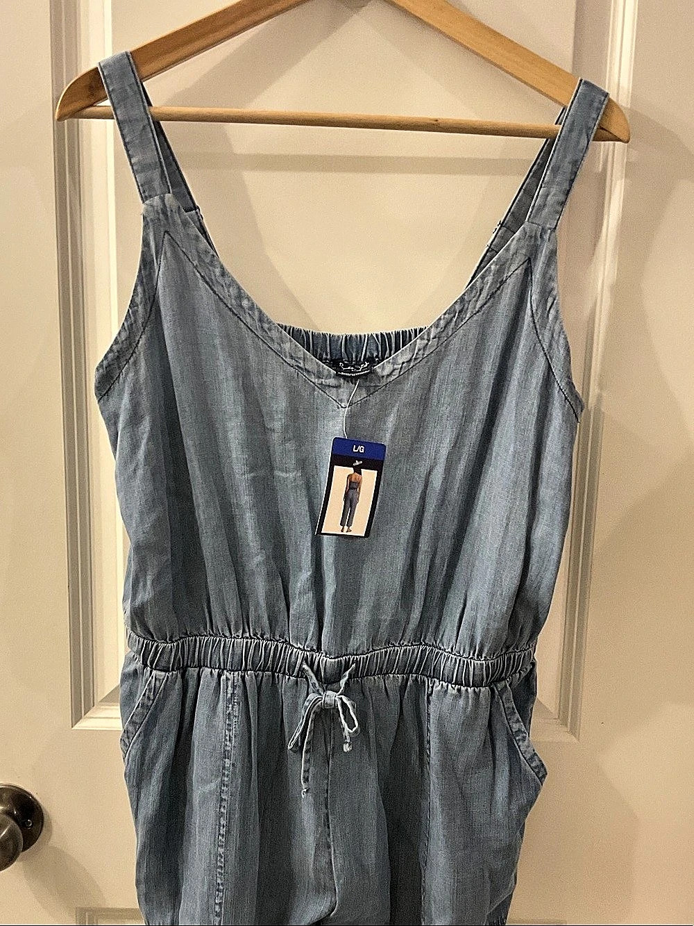 Splendid Blue Lyocell Jumpsuit Size Large NWT